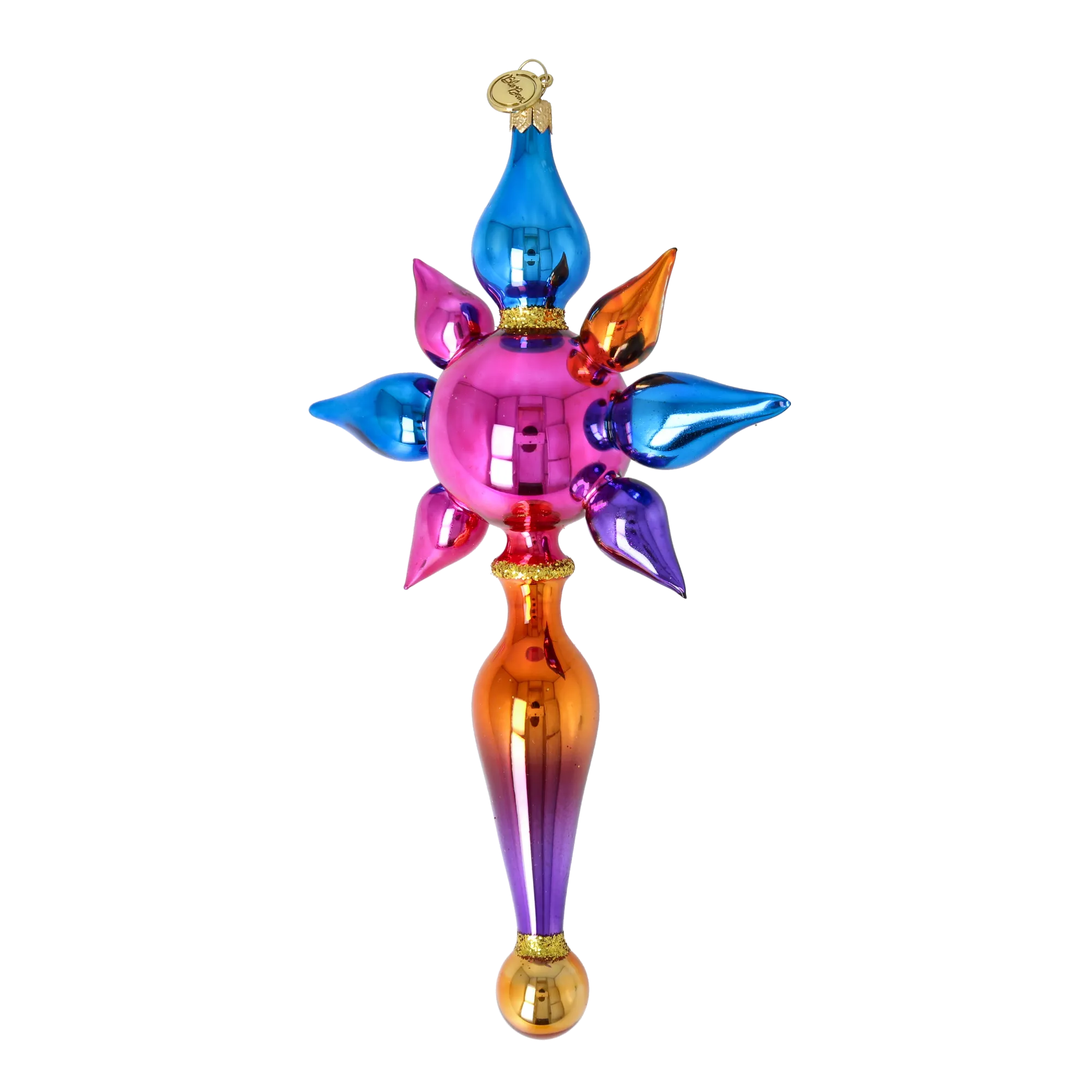 Crimson Frost Star Glass Christmas ornament free blowing PRE-ORDER 2026-093