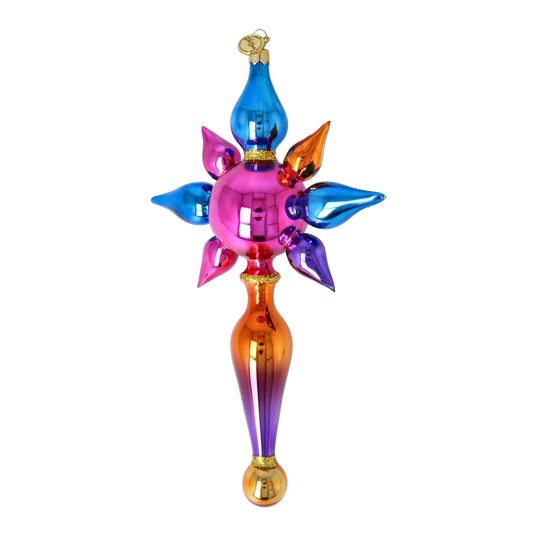 Crimson Frost Star Glass Christmas ornament free blowing PRE-ORDER 2026-093