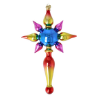 Sapphire Zenith | Hand-Painted Glass Ornament | Blubom 2026-094