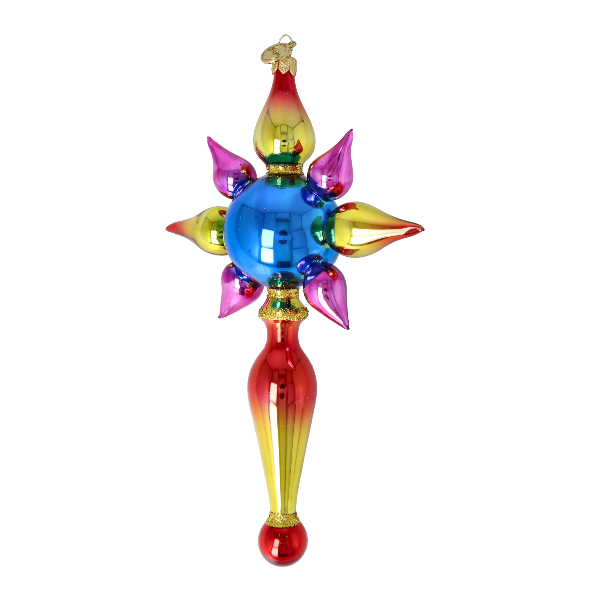 Sapphire Zenith | Hand-Painted Glass Ornament | Blubom 2026-094