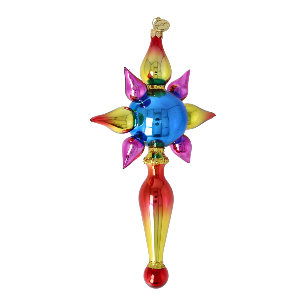 Sapphire Zenith | Hand-Painted Glass Ornament | Blubom 2026-094