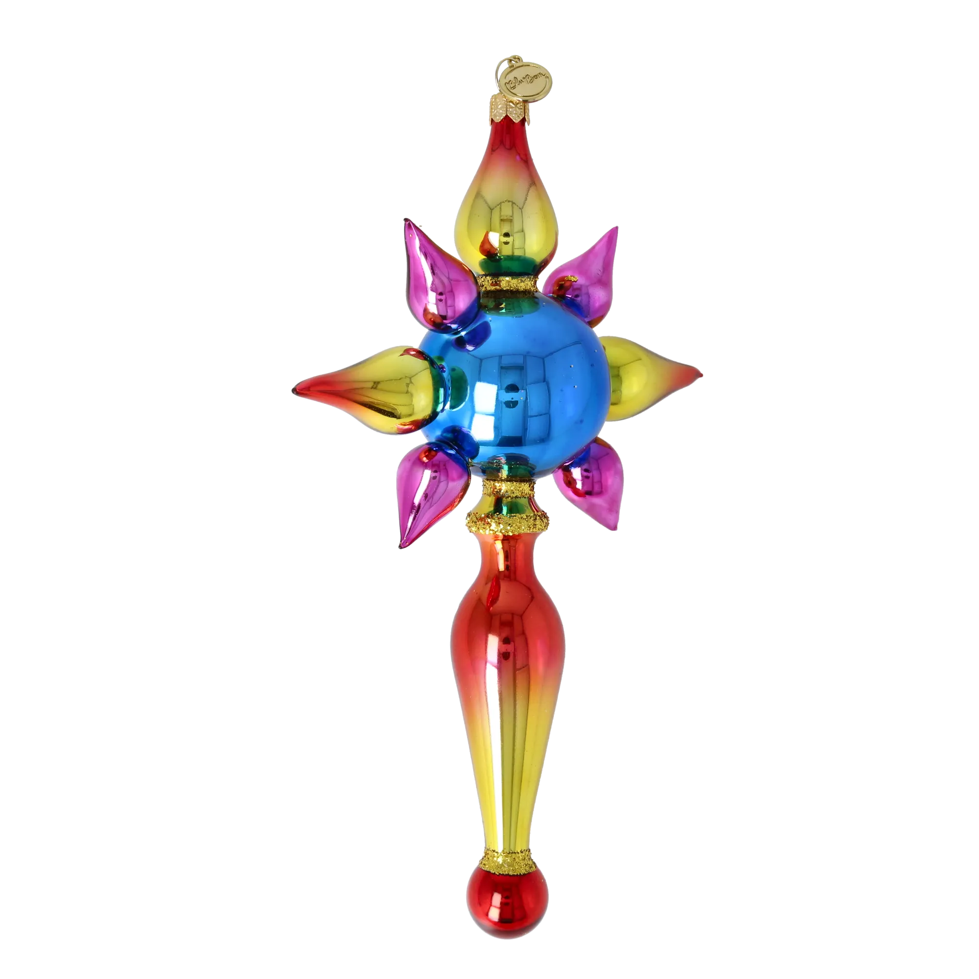 Sapphire Zenith | Hand-Painted Glass Ornament | Blubom 2026-094