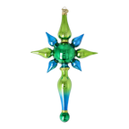 Viridian Zenith Echo | Hand-Painted Glass Ornament | Blubom 2026-095