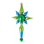 Viridian Zenith Echo | Hand-Painted Glass Ornament | Blubom 2026-095