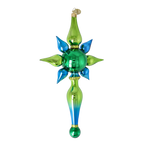 Viridian Zenith Echo | Hand-Painted Glass Ornament | Blubom 2026-095