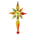 Amber Solstice Zenith | Hand-Painted Glass Ornament | Blubom 2026-096
