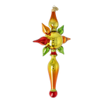 Amber Solstice Zenith | Hand-Painted Glass Ornament | Blubom 2026-096