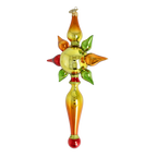 Amber Solstice Zenith | Hand-Painted Glass Ornament | Blubom 2026-096