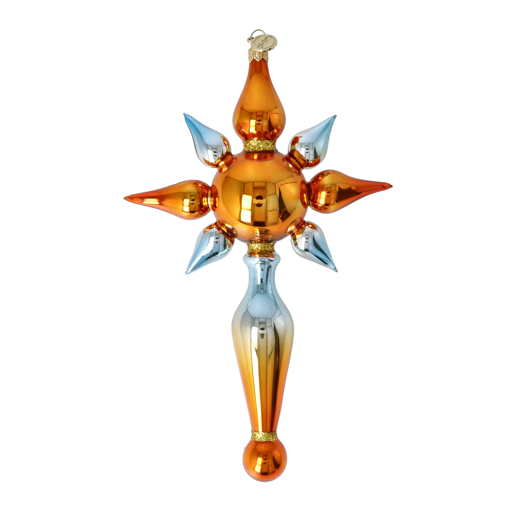 Amber Meridian | Hand-Painted Glass Ornament | Blubom 2026-097