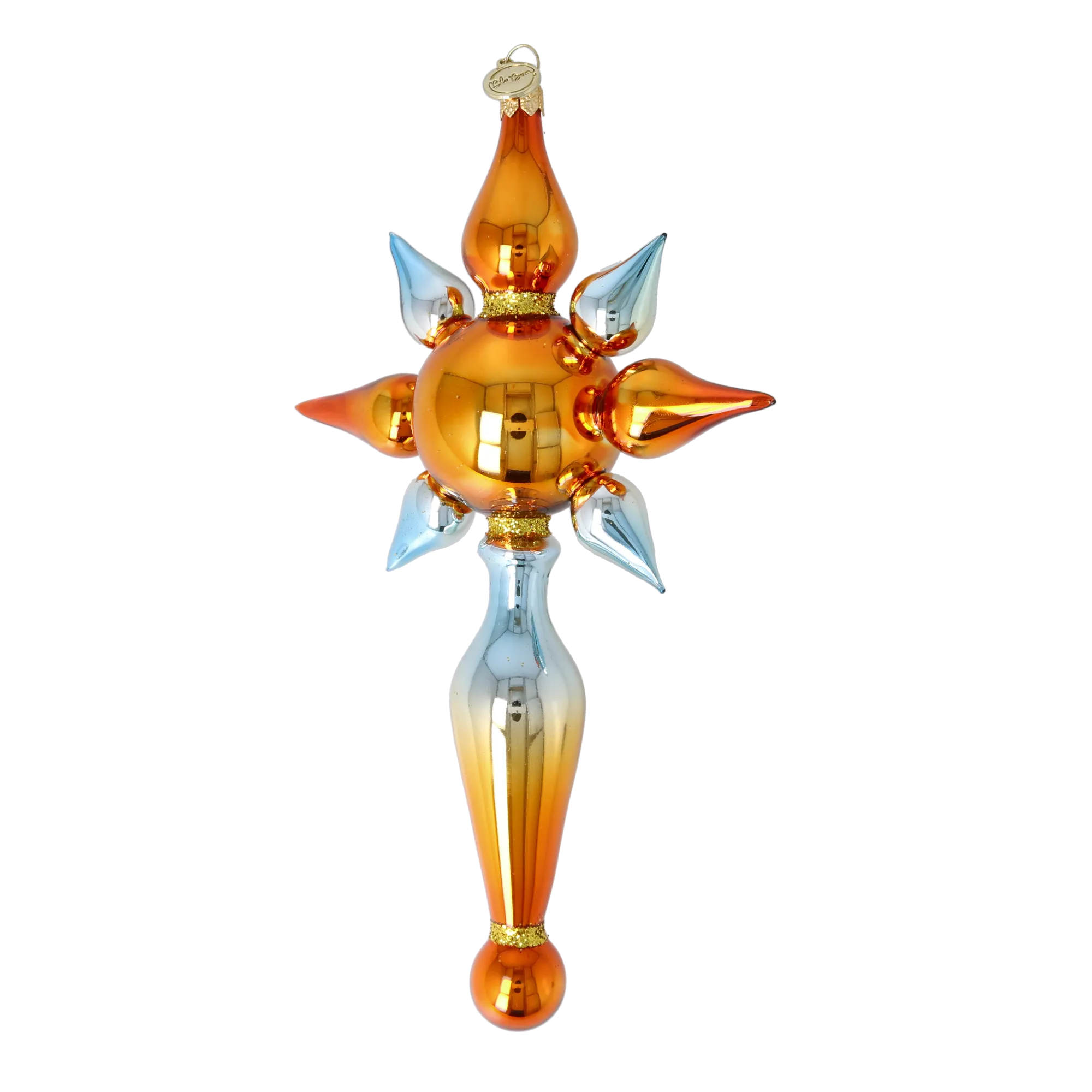 Amber Meridian | Hand-Painted Glass Ornament | Blubom 2026-097