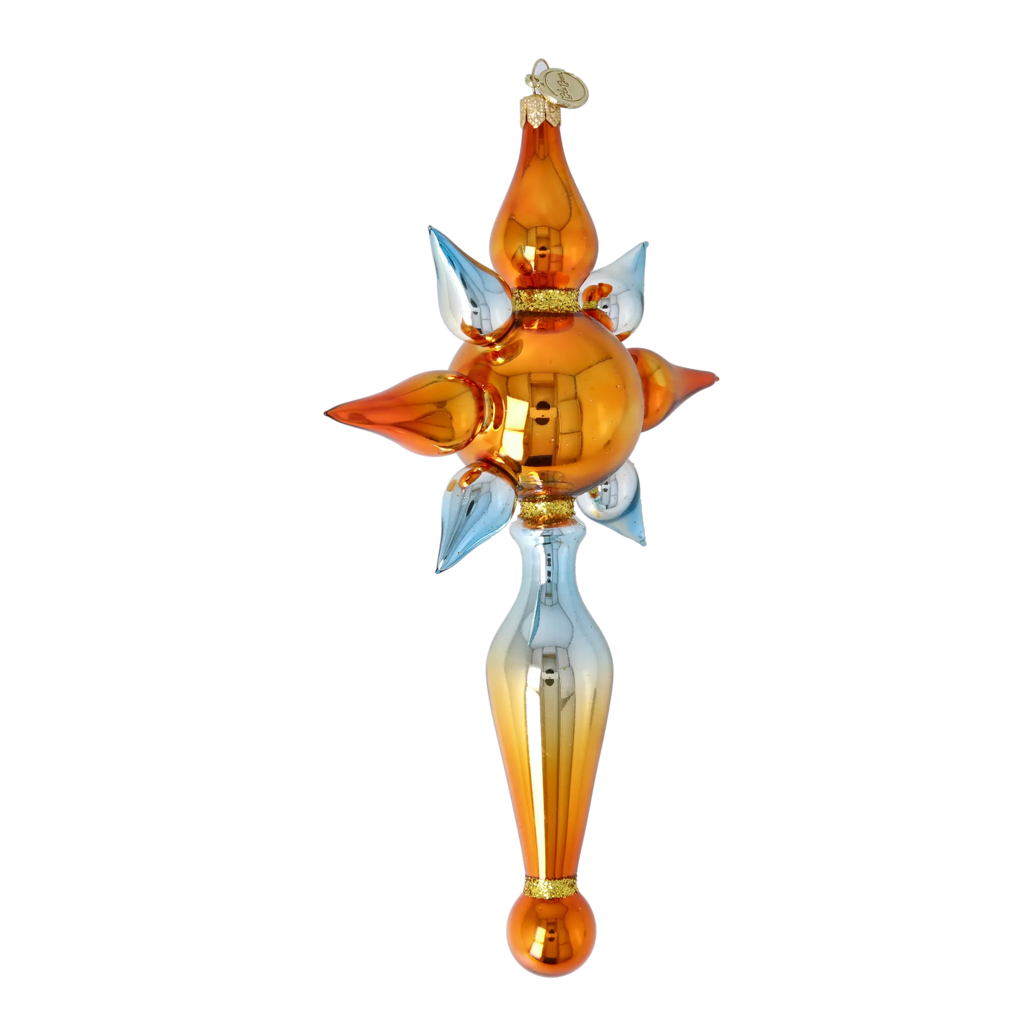 Amber Meridian | Hand-Painted Glass Ornament | Blubom 2026-097