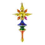 Gilded Aurora Zenith | Hand-Painted Glass Ornament | Blubom 2026-098