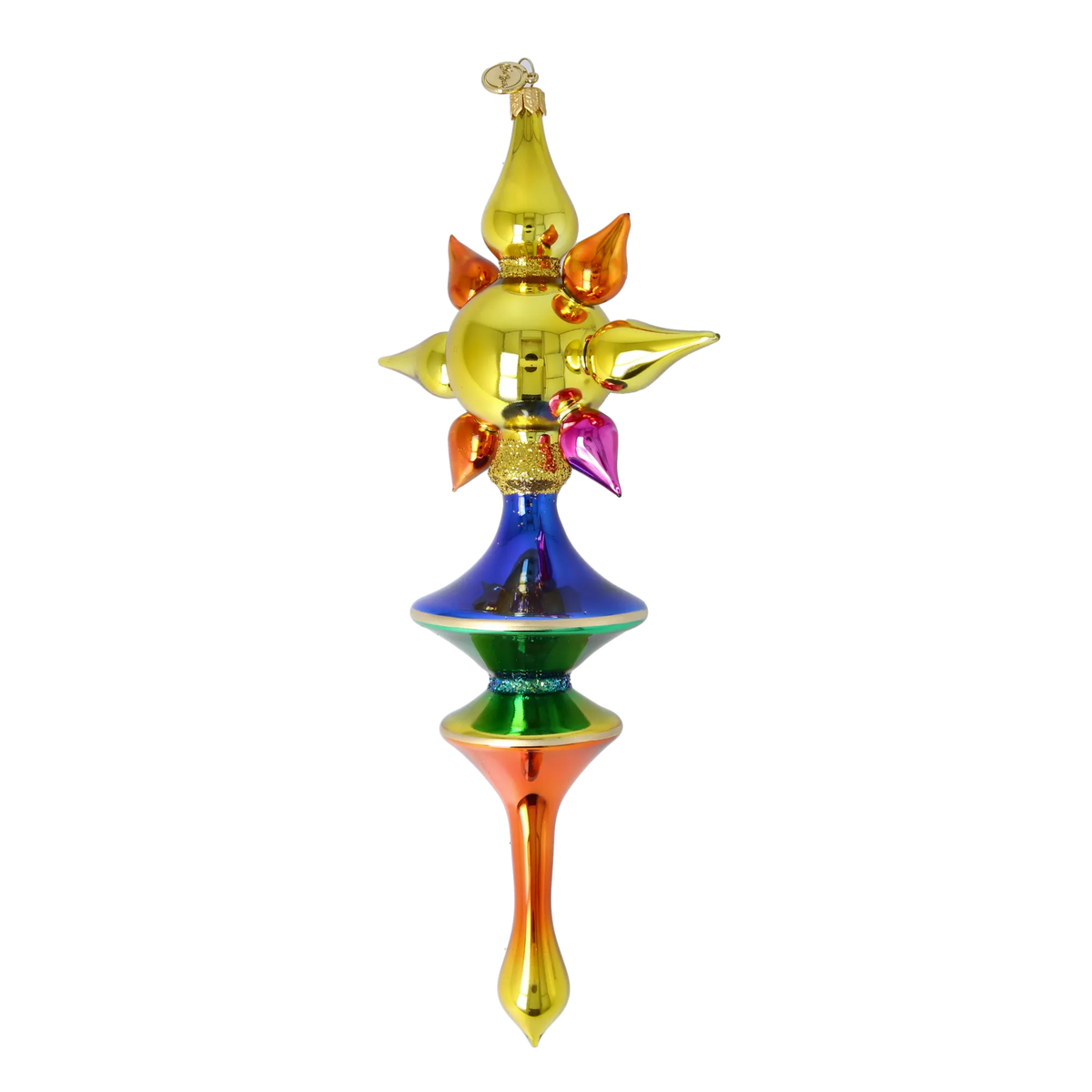 Gilded Aurora Zenith | Hand-Painted Glass Ornament | Blubom 2026-098