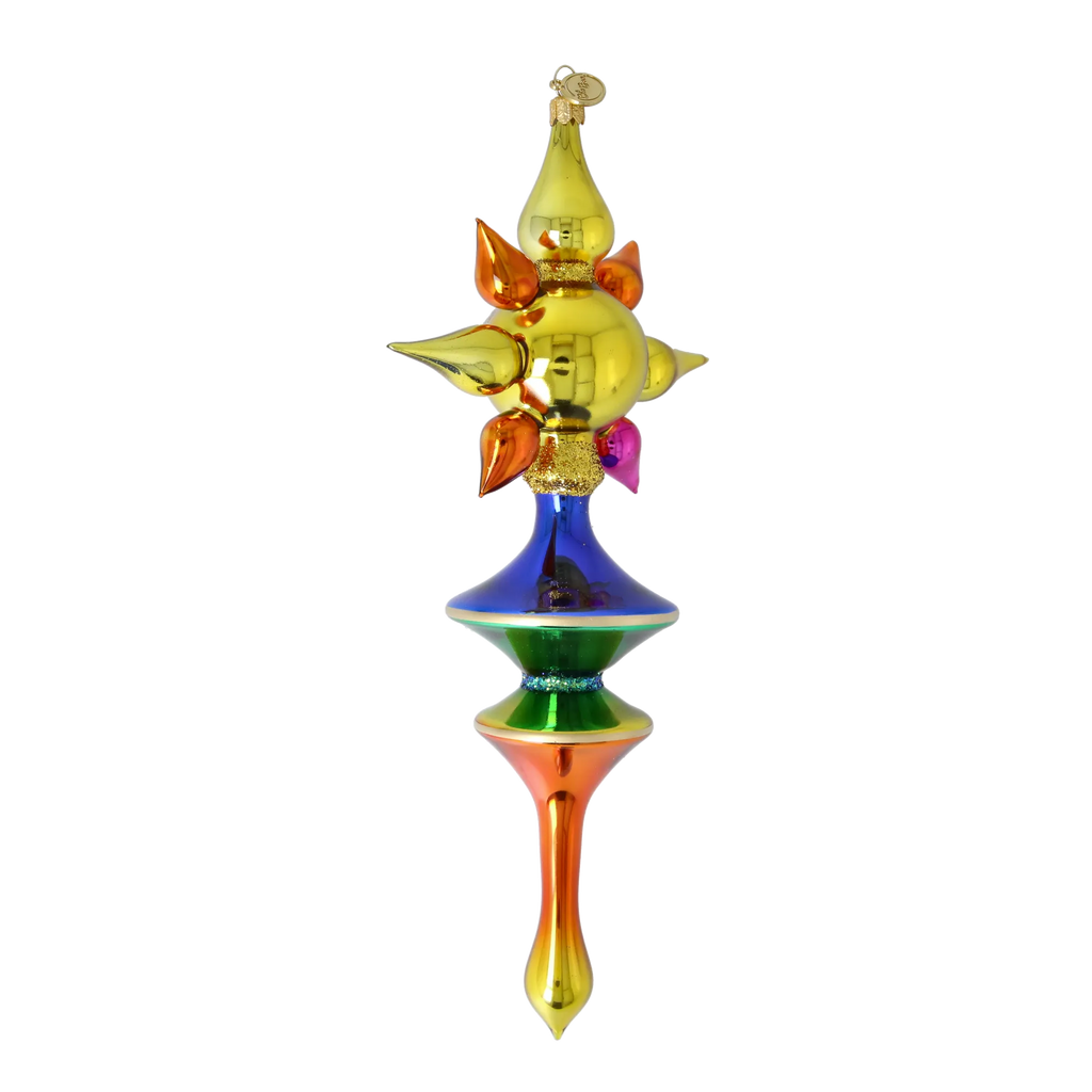 Gilded Aurora Zenith | Hand-Painted Glass Ornament | Blubom 2026-098