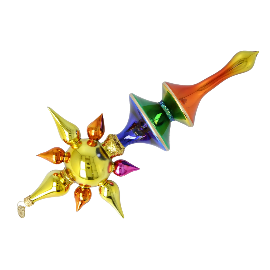 Gilded Aurora Zenith | Hand-Painted Glass Ornament | Blubom 2026-098