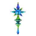 Boreal Azure Pulse | Hand-Painted Glass Ornament | Blubom 2026-099