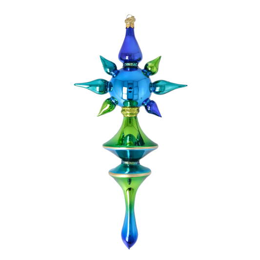 Ocean Aurora Star Glass Christmas ornament free blowing PRE-ORDER 2026-099