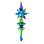 Boreal Azure Pulse | Hand-Painted Glass Ornament | Blubom 2026-099