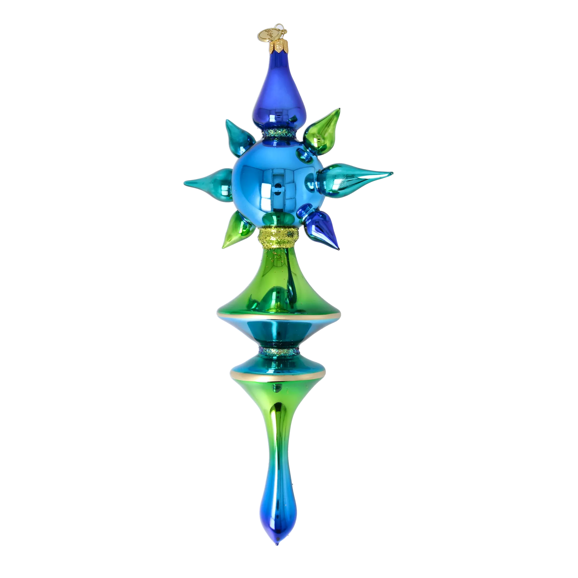 Boreal Azure Pulse | Hand-Painted Glass Ornament | Blubom 2026-099