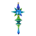 Boreal Azure Pulse | Hand-Painted Glass Ornament | Blubom 2026-099