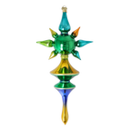 Emerald Meridian Pulse | Hand-Painted Glass Ornament | Blubom 2026-101