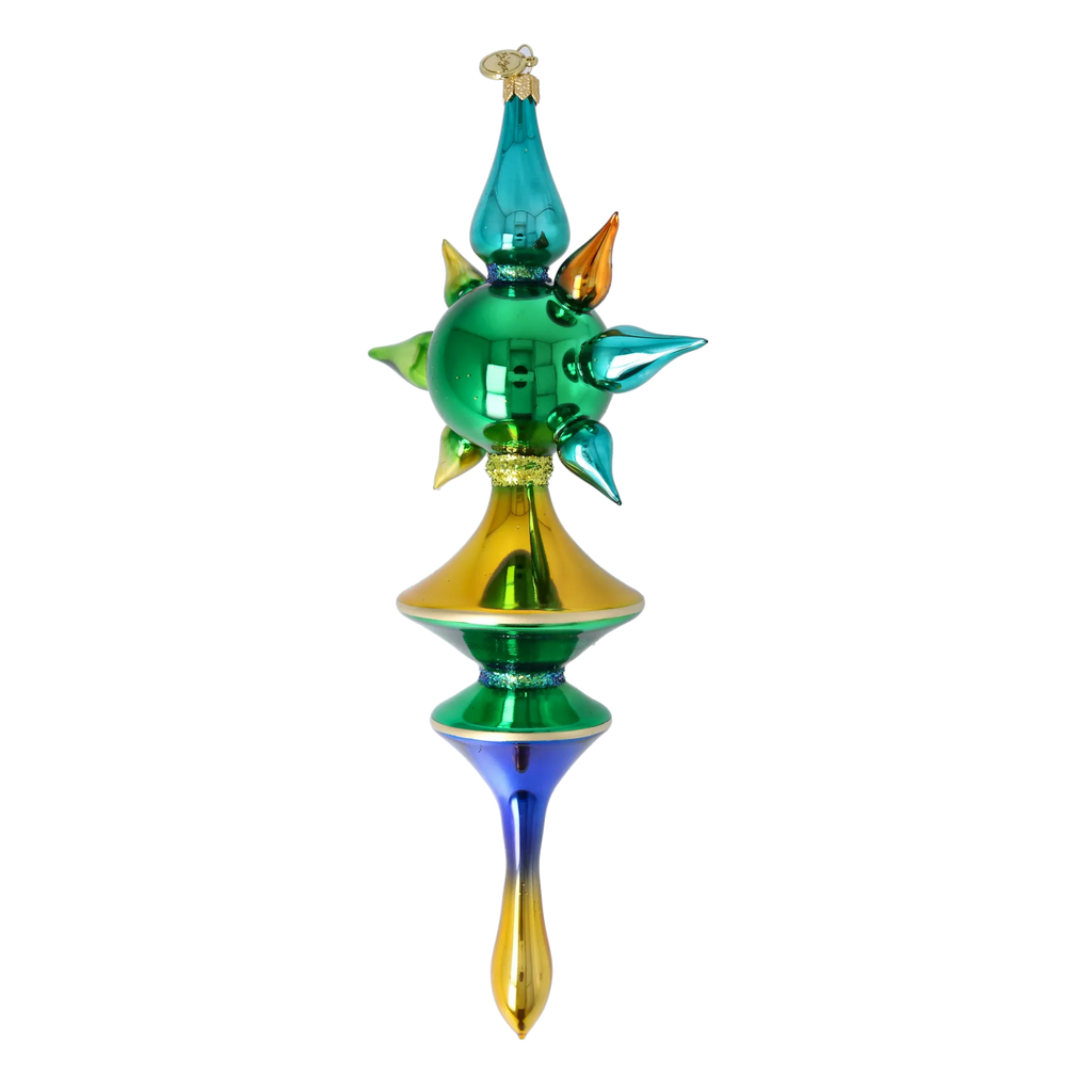 Emerald Meridian Pulse | Hand-Painted Glass Ornament | Blubom 2026-101