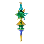 Emerald Meridian Pulse | Hand-Painted Glass Ornament | Blubom 2026-101