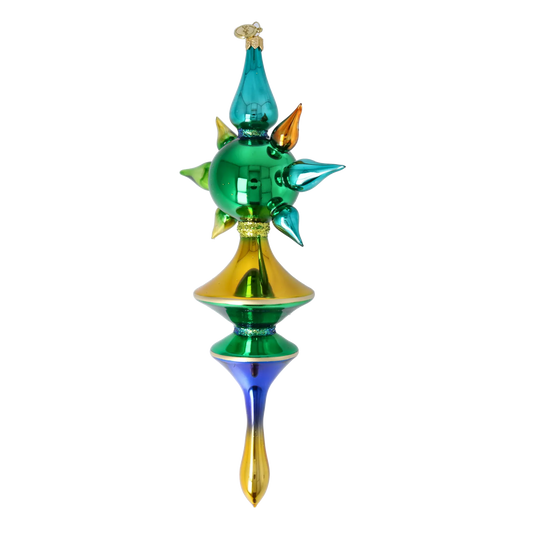 Emerald Spectrum Star Glass Christmas ornament free blowing PRE-ORDER 2026-101