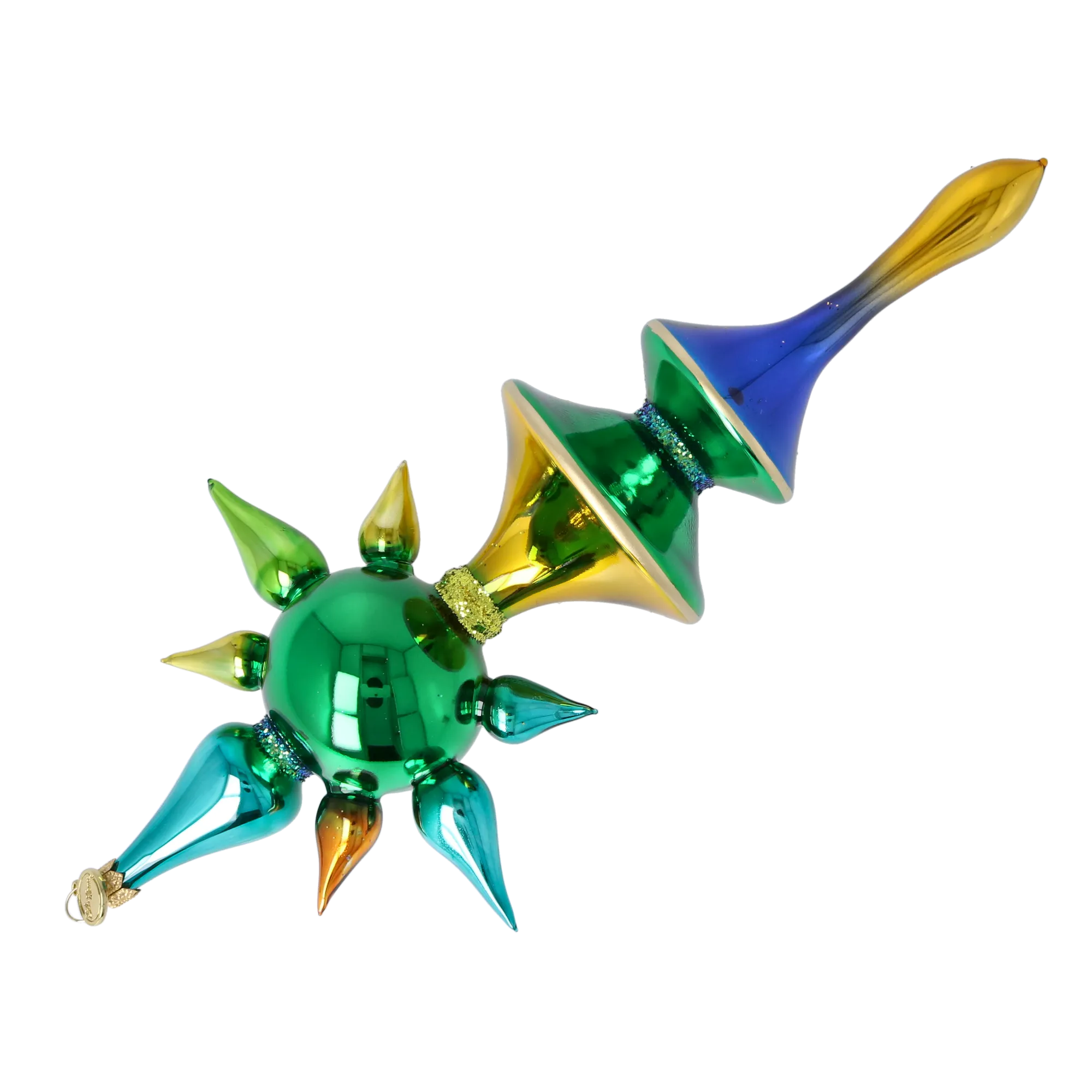 Emerald Spectrum Star Glass Christmas ornament free blowing PRE-ORDER 2026-101