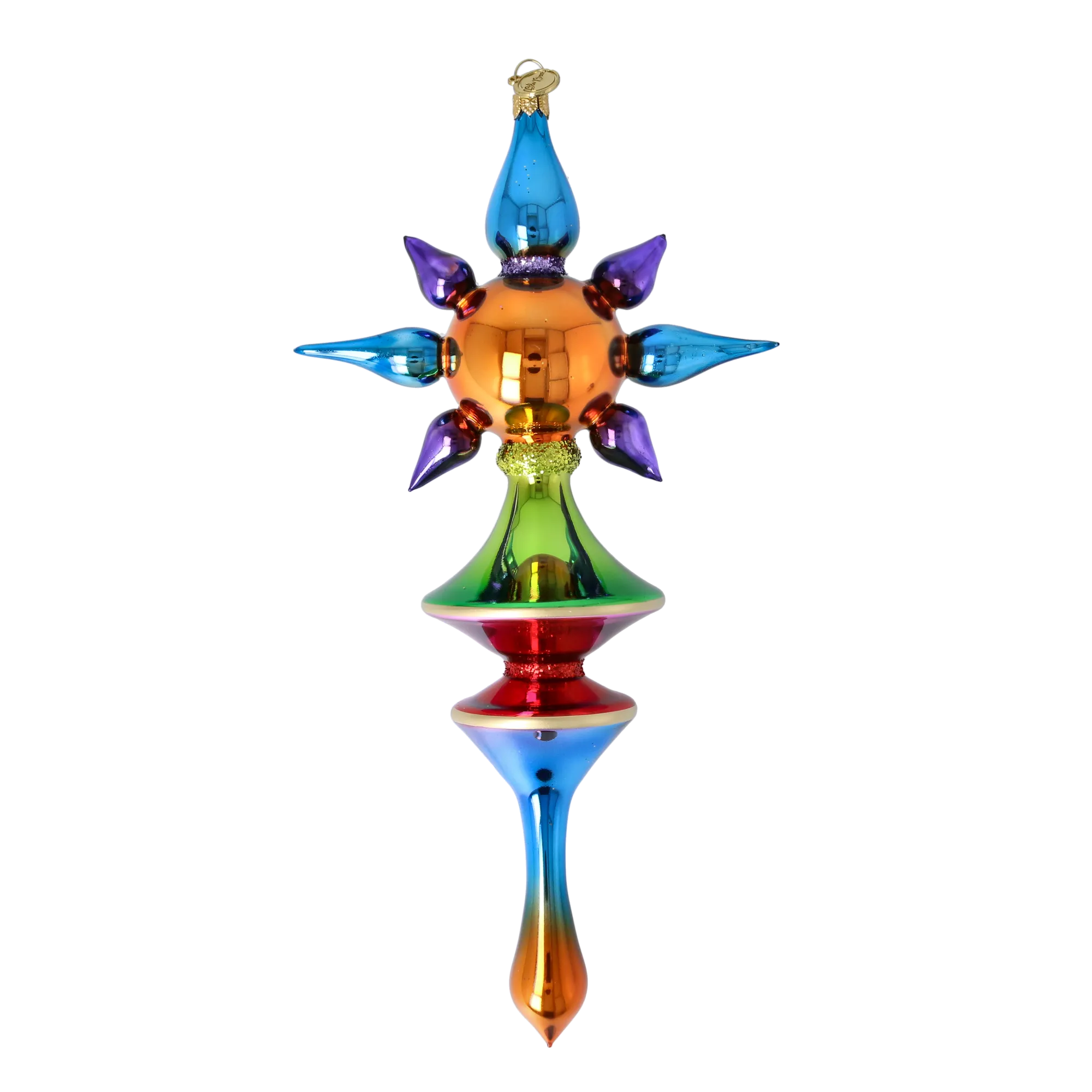 Amber Aurora Star Glass Christmas ornament free blowing PRE-ORDER 2026-103