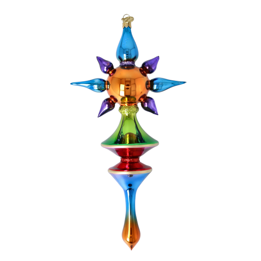 Amber Aurora Star Glass Christmas ornament free blowing PRE-ORDER 2026-103