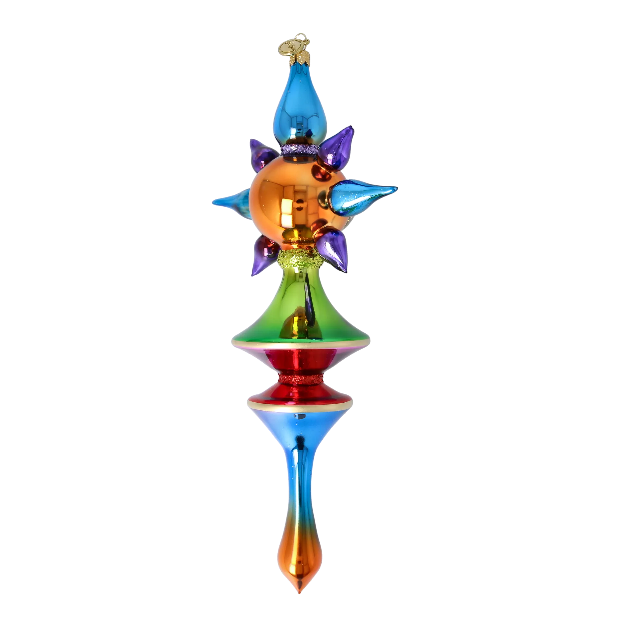 Amber Aurora Star Glass Christmas ornament free blowing PRE-ORDER 2026-103