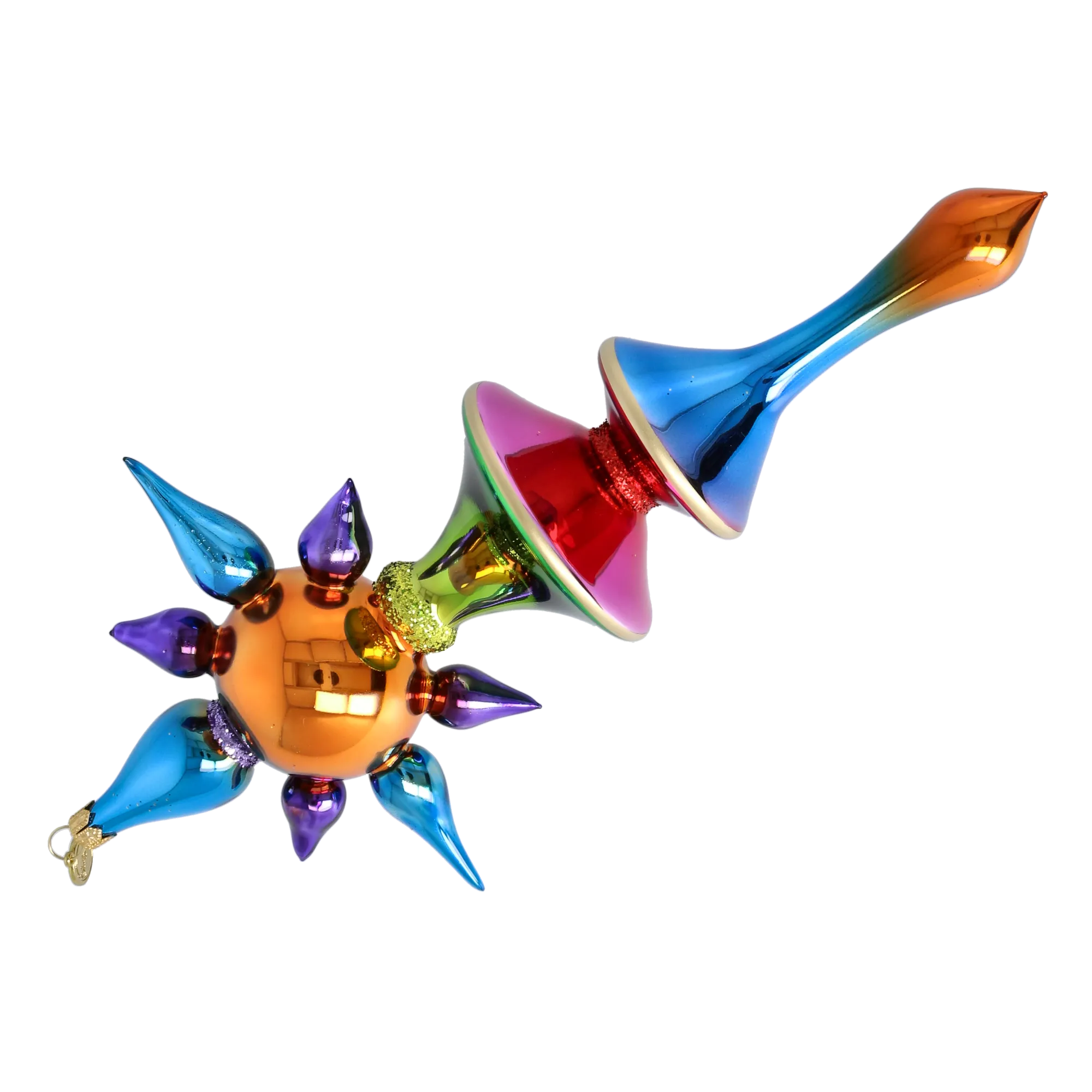 Chromatic Zenith | Hand-Painted Glass Ornament | Blubom 2026-103