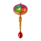 Amber Solstice Rhythm | Hand-Painted Glass Ornament | Blubom 2026-104