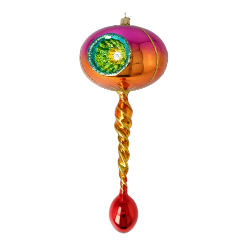 Amber Solstice Rhythm | Hand-Painted Glass Ornament | Blubom 2026-104