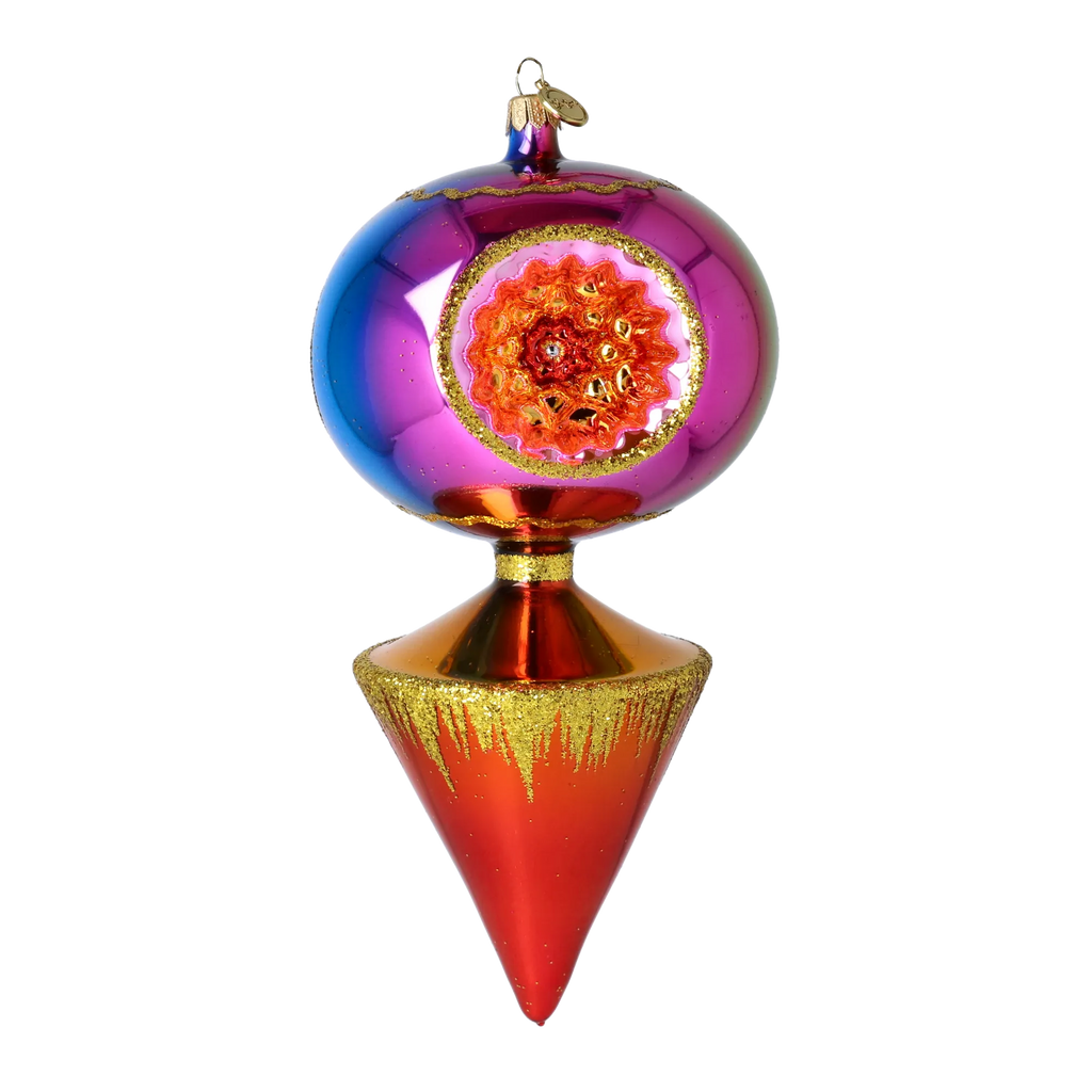 Gilded Equinox | Hand-Painted Glass Ornament | Blubom 2026-105