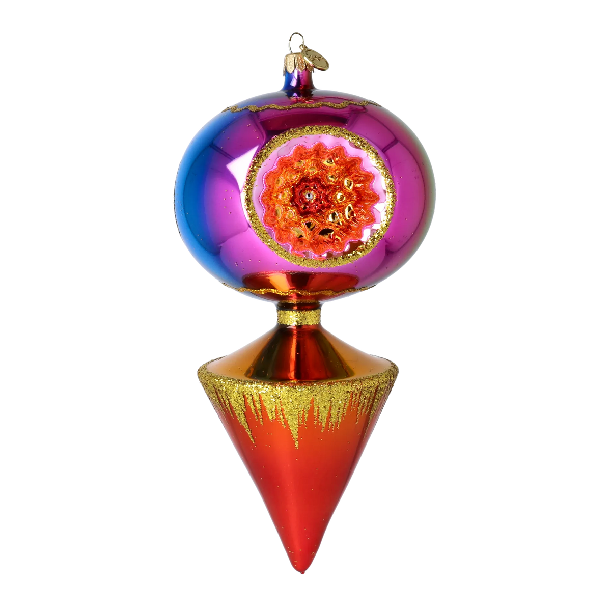 Gilded Equinox | Hand-Painted Glass Ornament | Blubom 2026-105