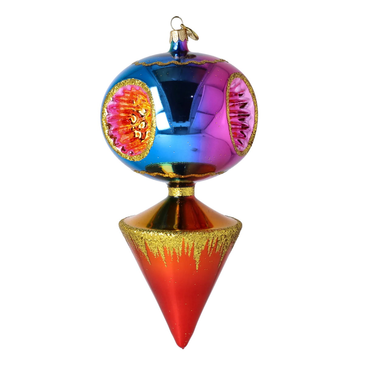 Gilded Equinox | Hand-Painted Glass Ornament | Blubom 2026-105