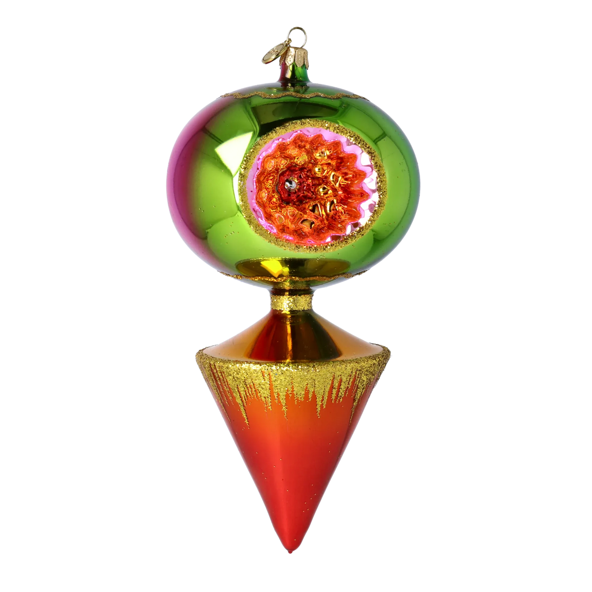 Gilded Equinox | Hand-Painted Glass Ornament | Blubom 2026-105