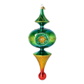 Emerald Solar Zenith | Hand-Painted Glass Ornament | Blubom 2026-106
