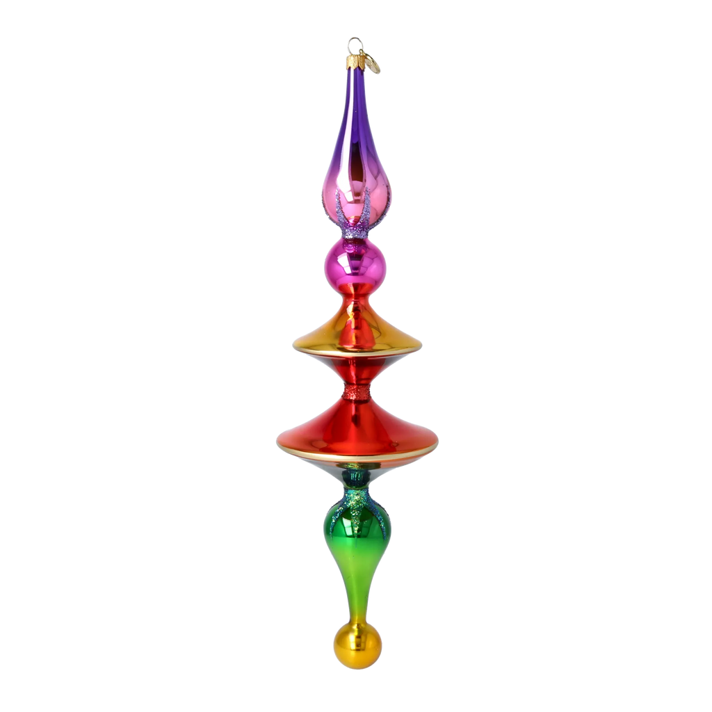 Gilded Horizon Resonance | Hand-Painted Glass Ornament | Blubom 2026-107