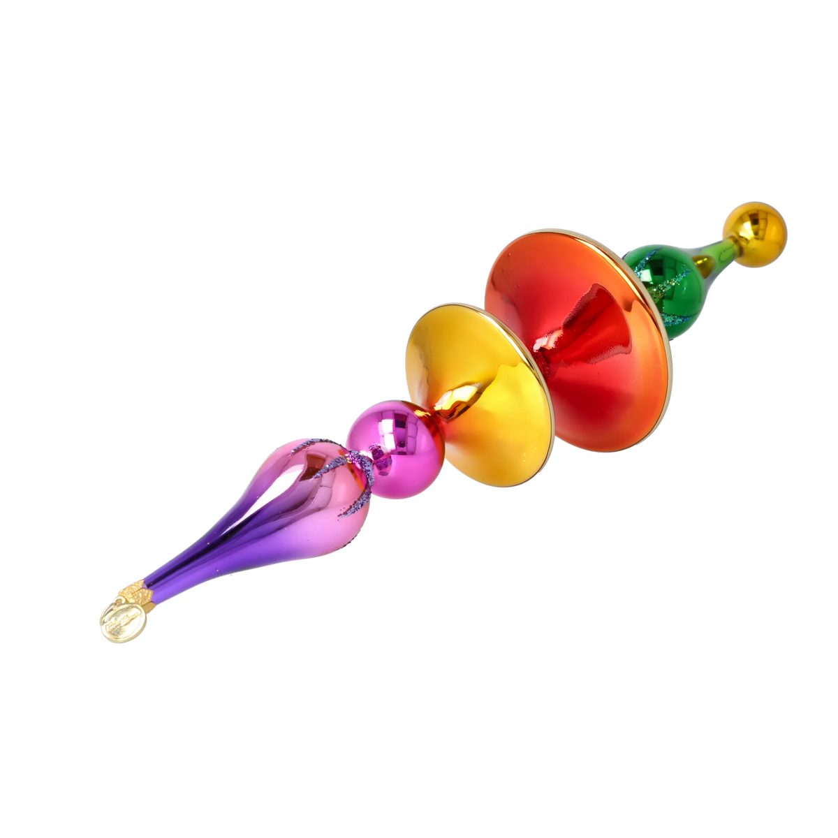 Gilded Horizon Resonance | Hand-Painted Glass Ornament | Blubom 2026-107
