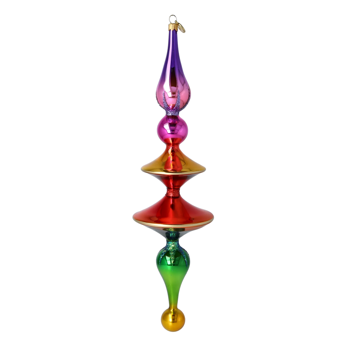 Gilded Horizon Resonance | Hand-Painted Glass Ornament | Blubom 2026-107