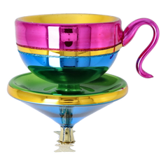 Rainbow Teacup with Pink Handle