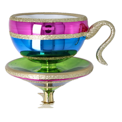Rainbow Teacup with Gold Handle