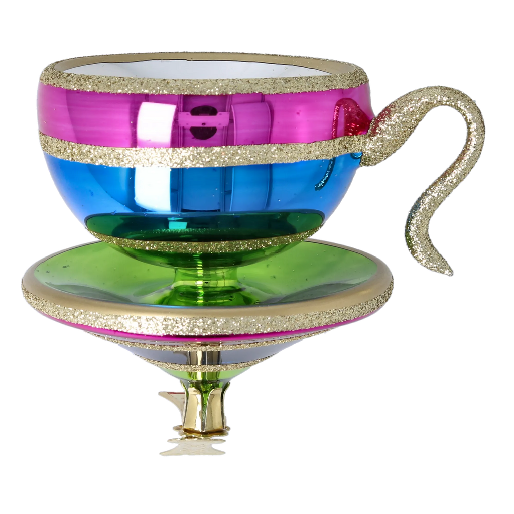 Radiant Gilded Steep | Hand-Painted Glass Ornament | Blubom 2026-110