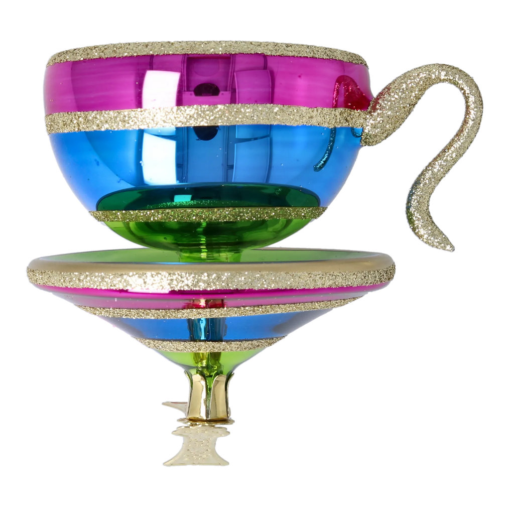 Radiant Gilded Steep | Hand-Painted Glass Ornament | Blubom 2026-110