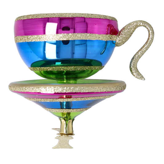 Spectrum Teacup Free Blowing Glass Teacup Ornament 2026-110