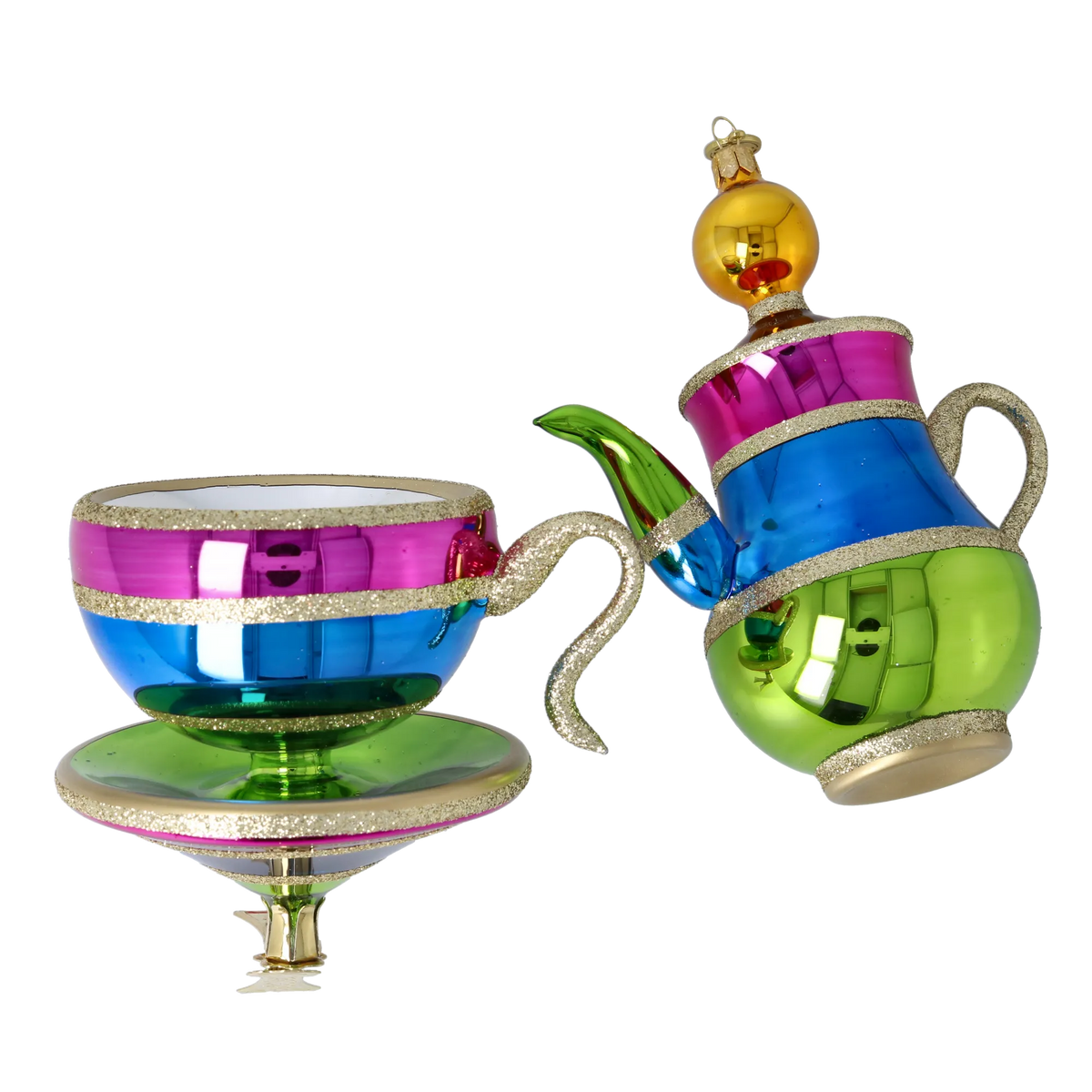 Radiant Gilded Steep | Hand-Painted Glass Ornament | Blubom 2026-110