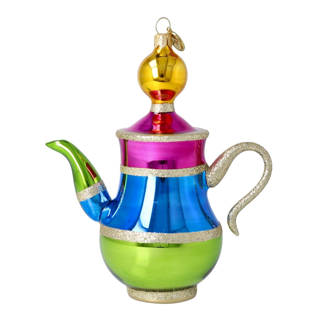 Azure Bazaar Ritual | Hand-Painted Glass Ornament | Blubom 2026-111